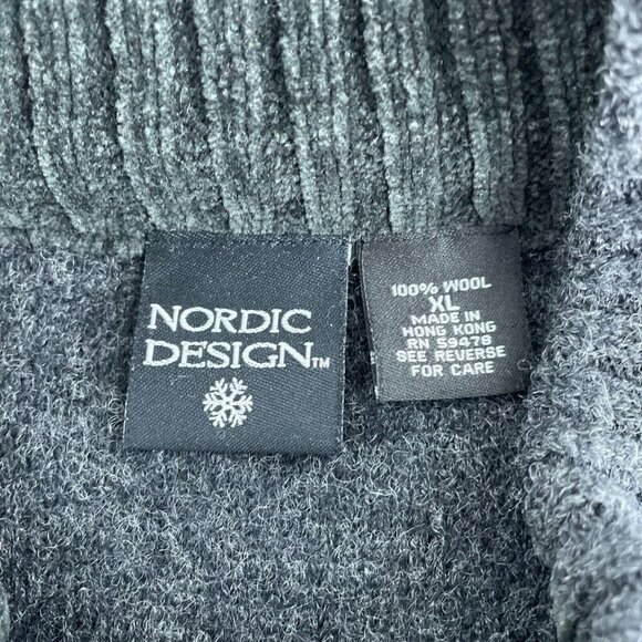 Nordic Design Womens XL Wool Sweater Jacket With Zipper & 5767 - Picture 3 of 7